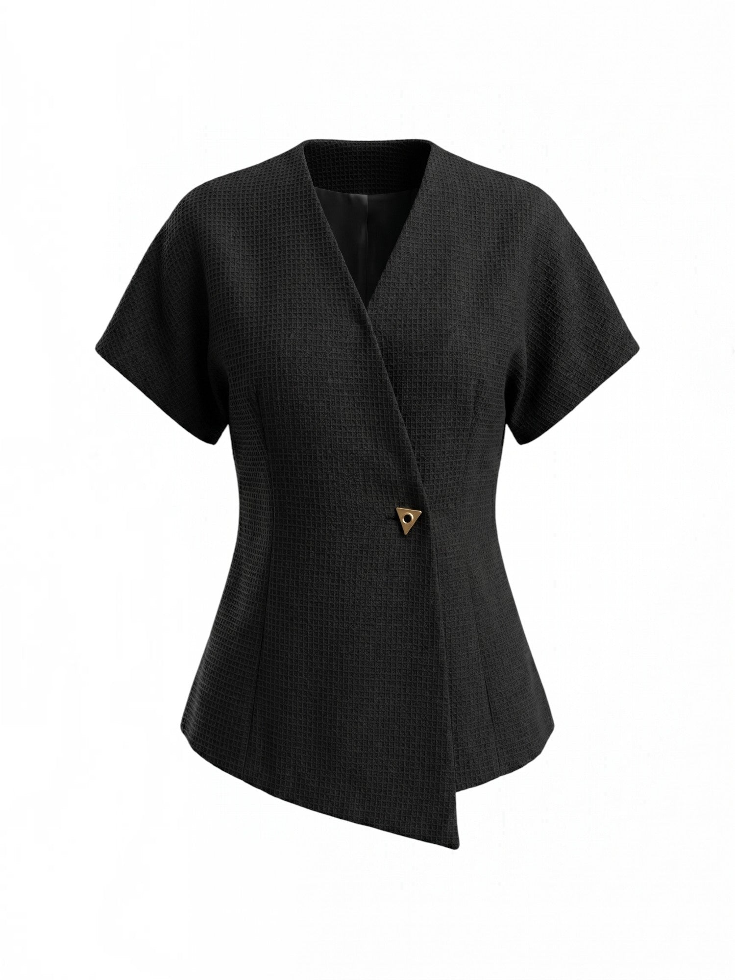 Amy Blazer Top mit asymmetrischer Wickeloptik