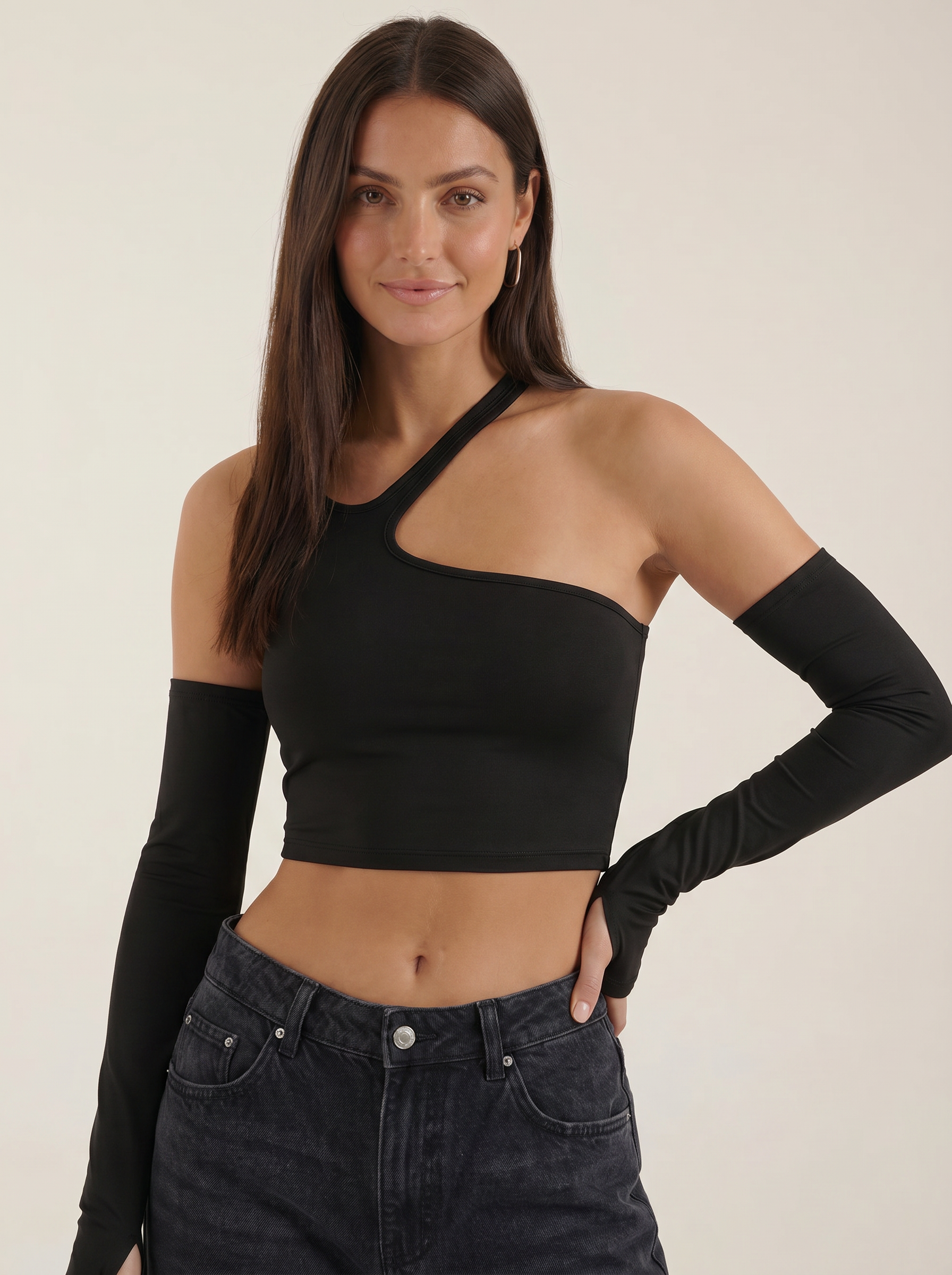 Lysandra One-Shoulder Crop Top
