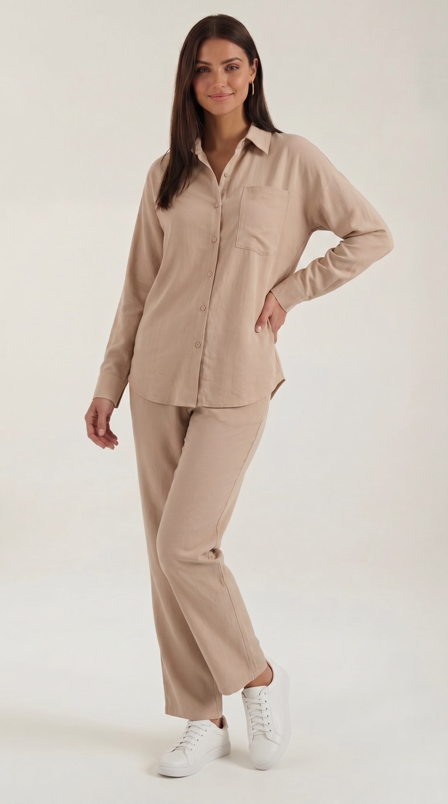 Amber Baumwoll Hosenanzug mit Overshirt