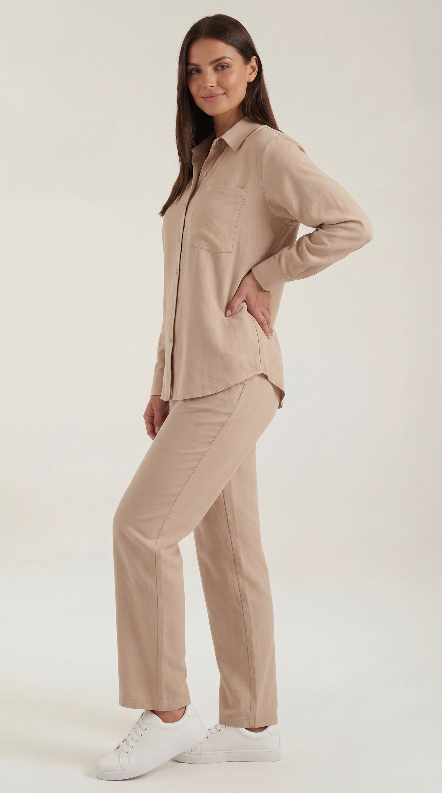 Amber Baumwoll Hosenanzug mit Overshirt