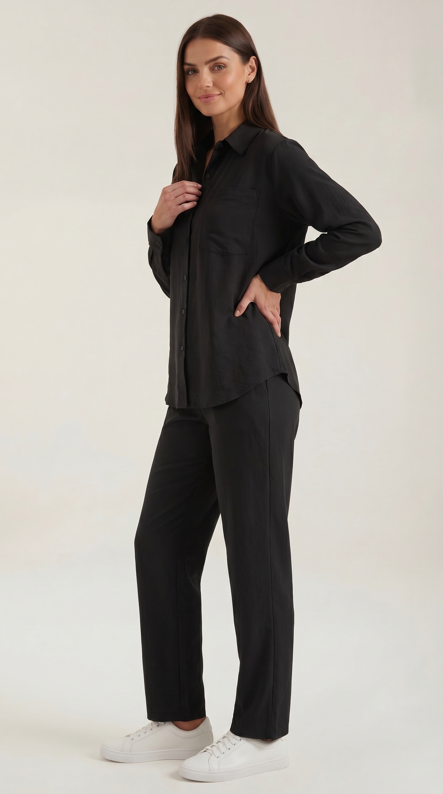 Amber Baumwoll Hosenanzug mit Overshirt