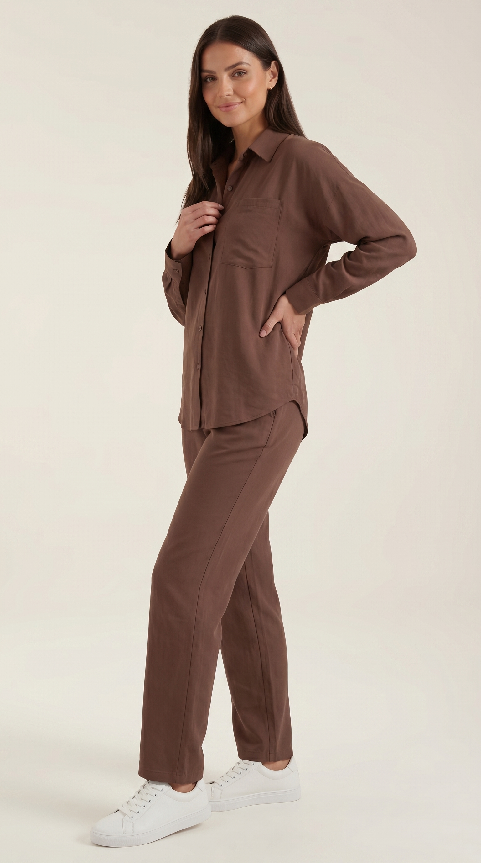Amber Baumwoll Hosenanzug mit Overshirt