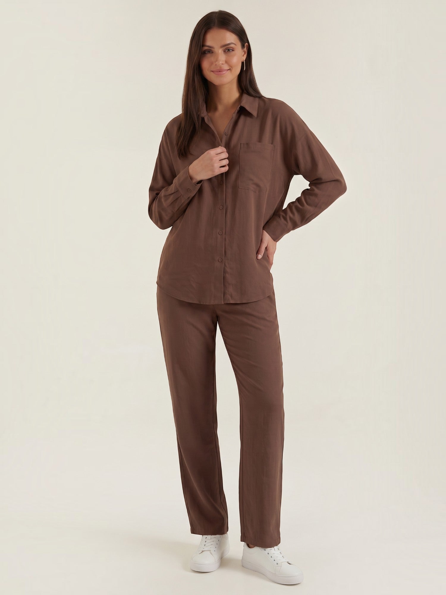 Amber Baumwoll Hosenanzug mit Overshirt
