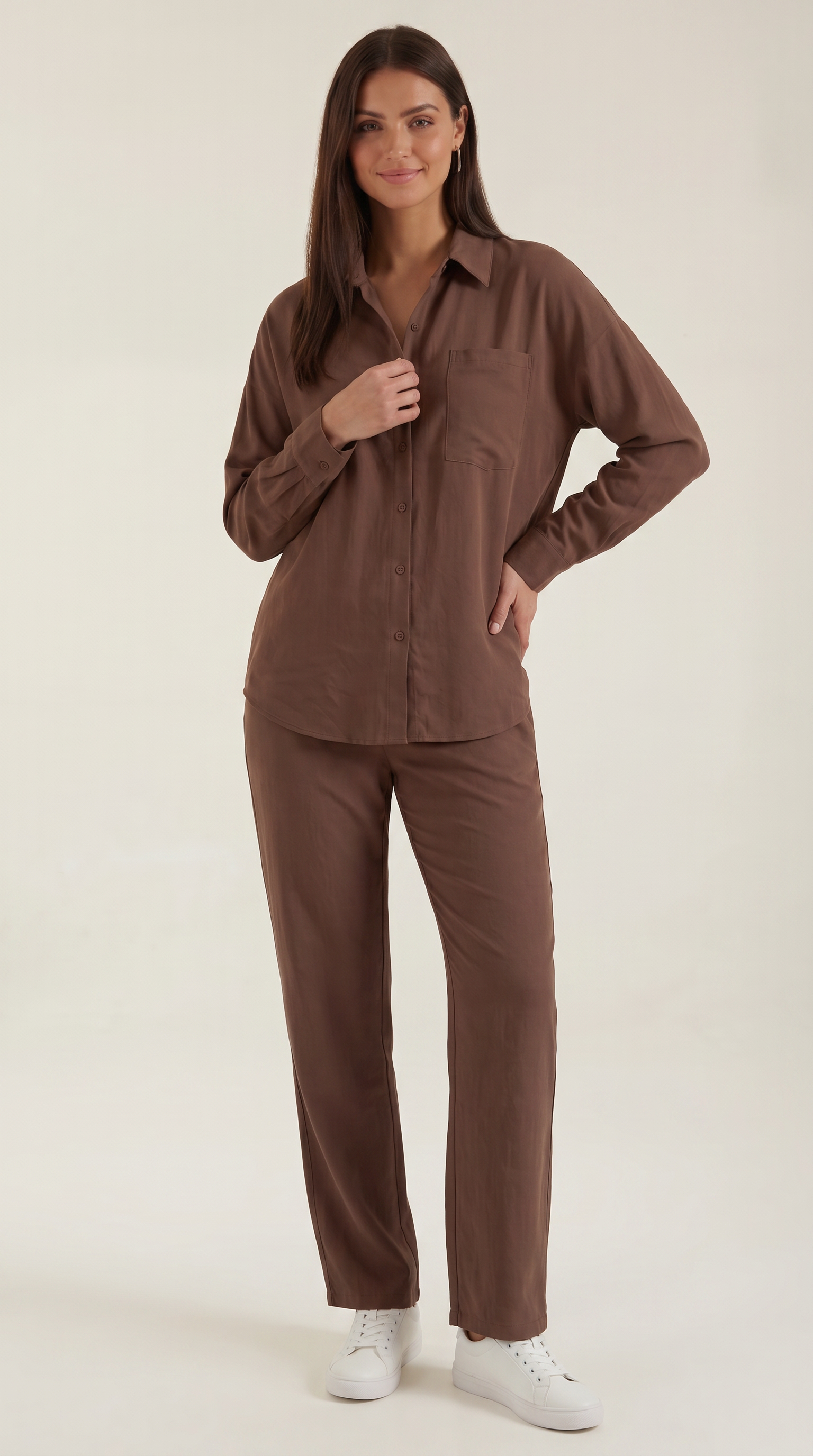 Amber Baumwoll Hosenanzug mit Overshirt