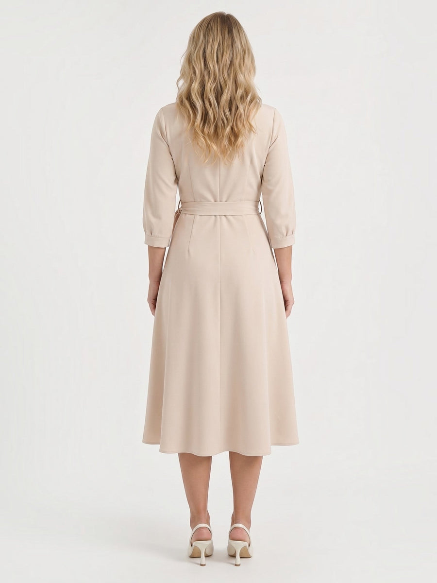 Amelia Midi-Wickelkleid mit Bindegürtel