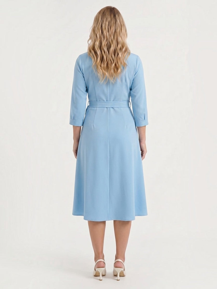 Amelia Midi-Wickelkleid mit Bindegürtel