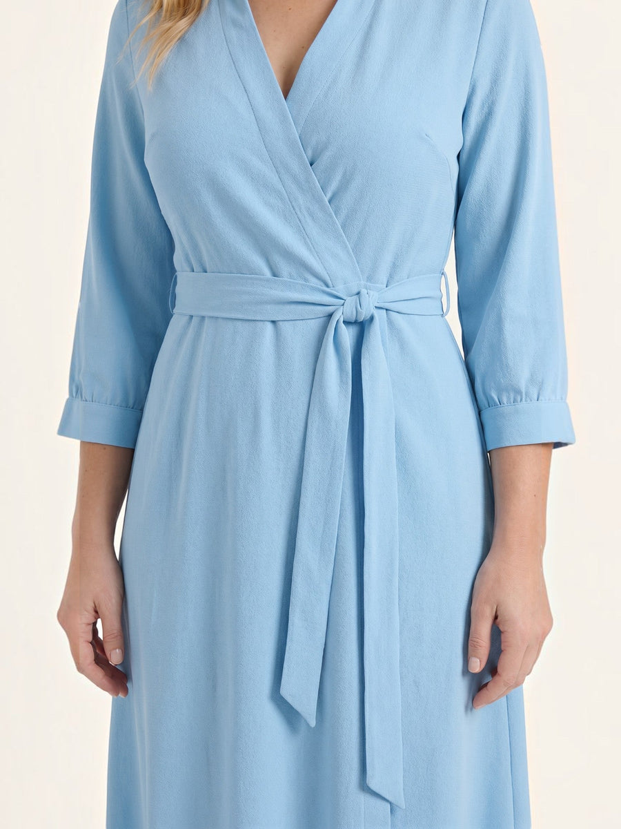 Amelia Midi-Wickelkleid mit Bindegürtel