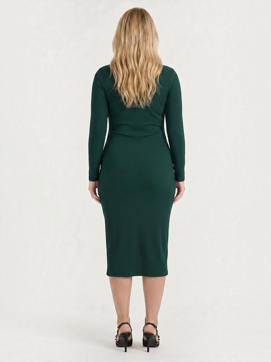 Danna Midikleid mit Wickeloptik und Seitenschlitz