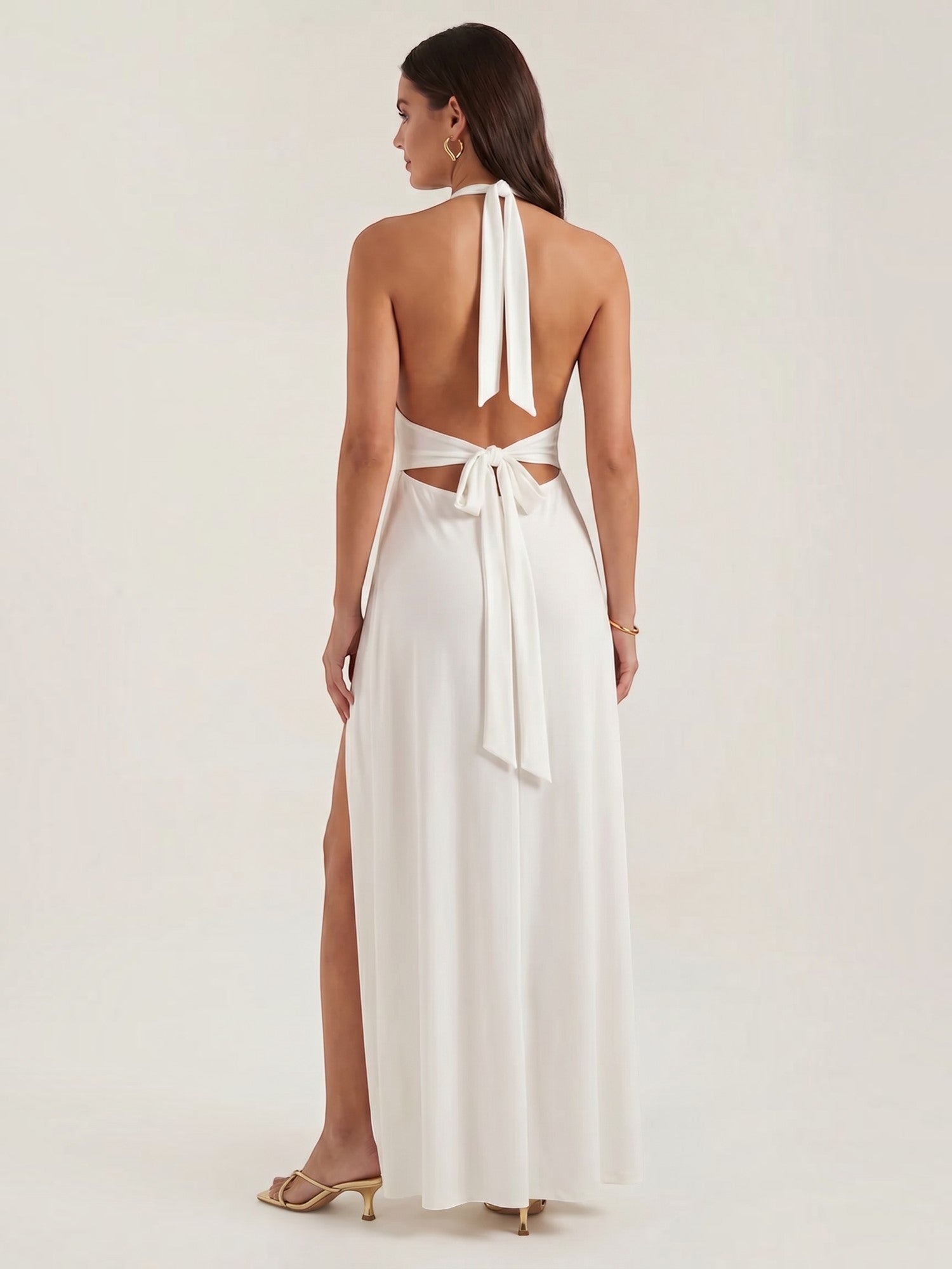 Anya Maxi Abendkleid Neckholder mit Beinschlitz