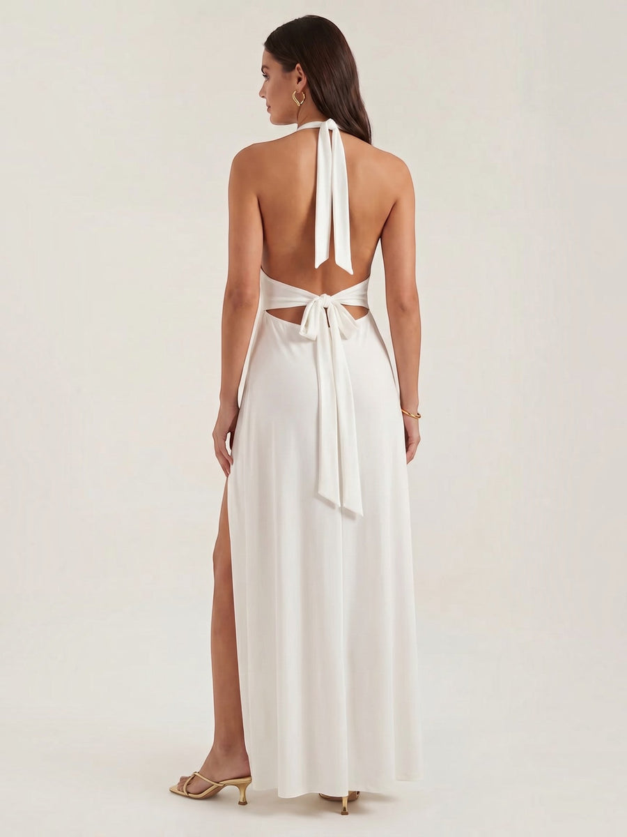 Anya Maxi Abendkleid Neckholder mit Beinschlitz