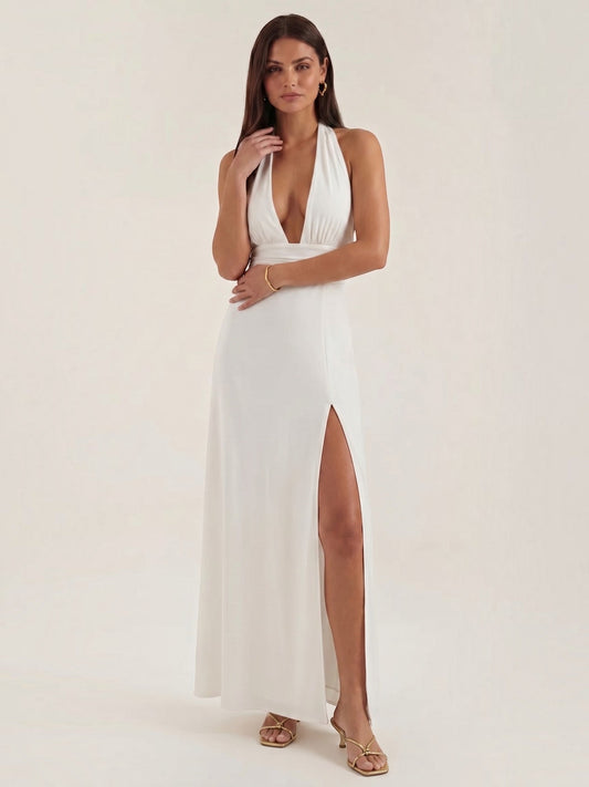 Anya Maxi Abendkleid Neckholder mit Beinschlitz
