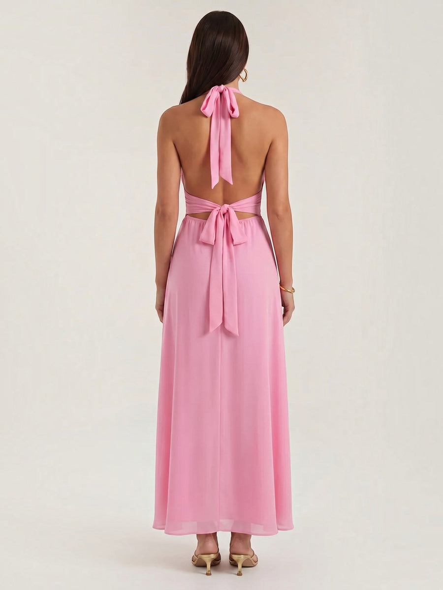 Anya Maxi Abendkleid Neckholder mit Beinschlitz