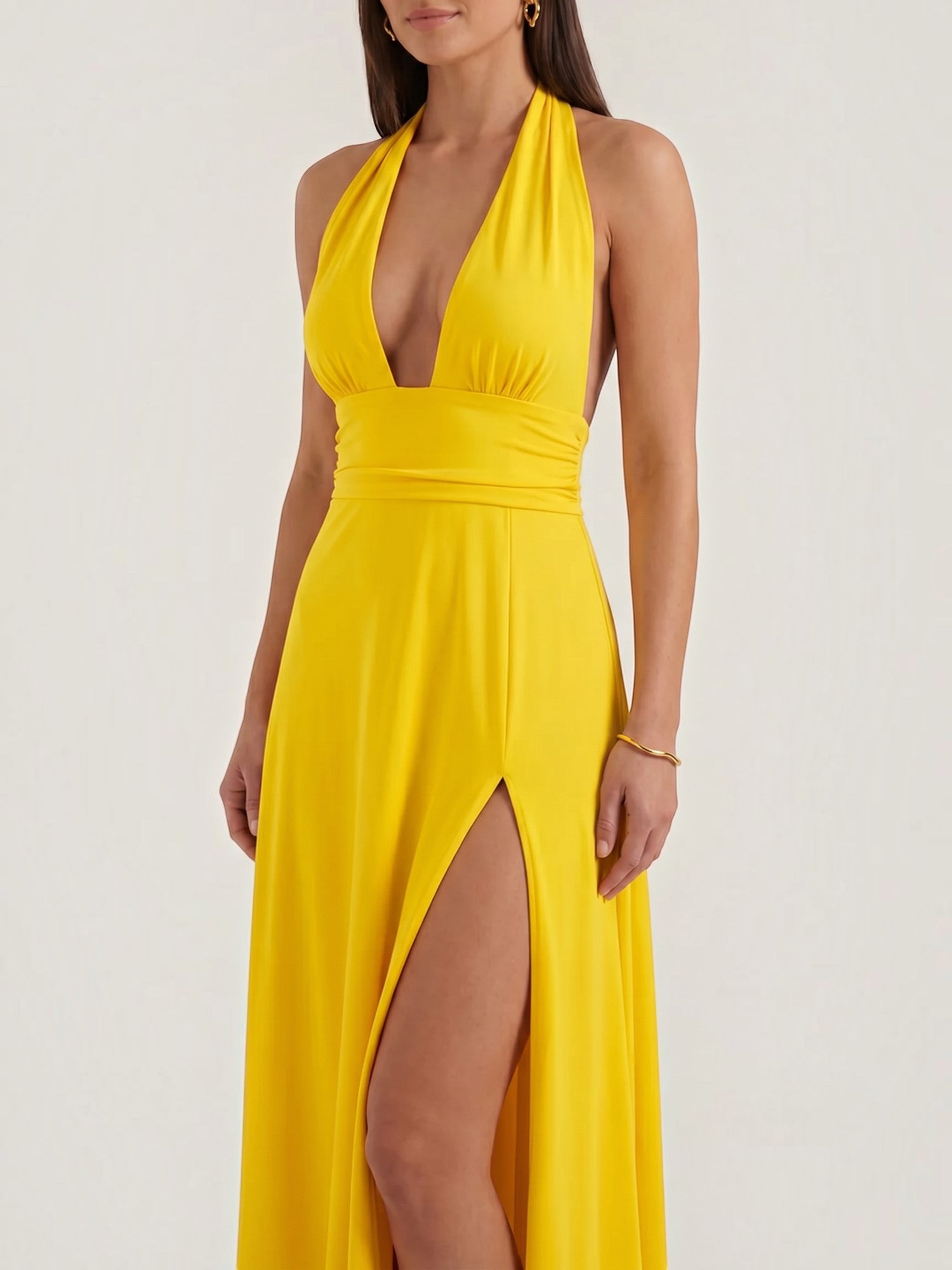 Anya Maxi Abendkleid Neckholder mit Beinschlitz