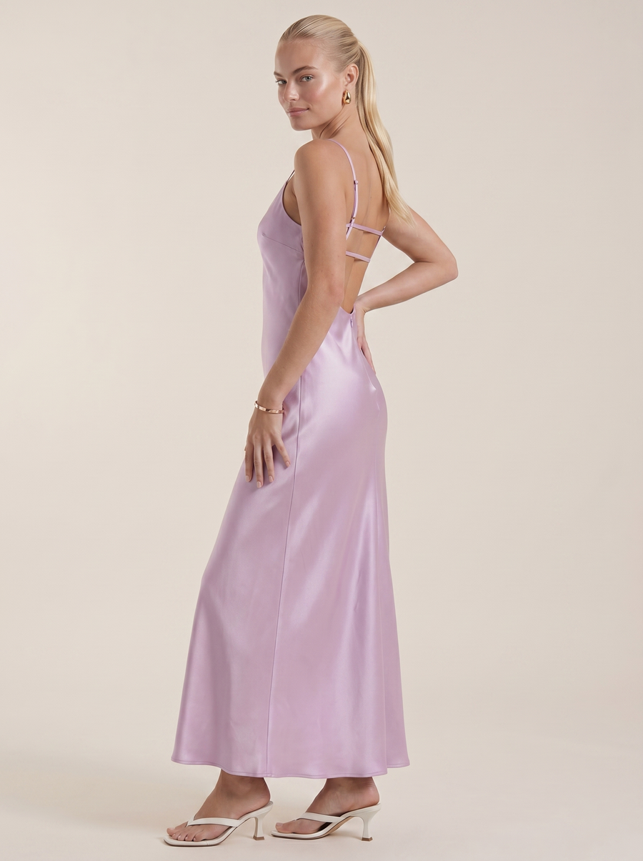 Bianca Maxikleid mit V-Ausschnitt und Spaghettiträgern
