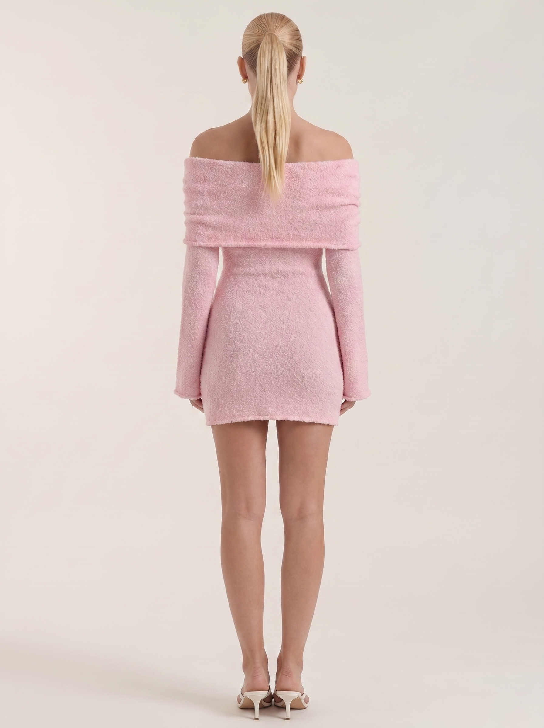 Rochelle Strickkleid Schulterfrei mit Langarm