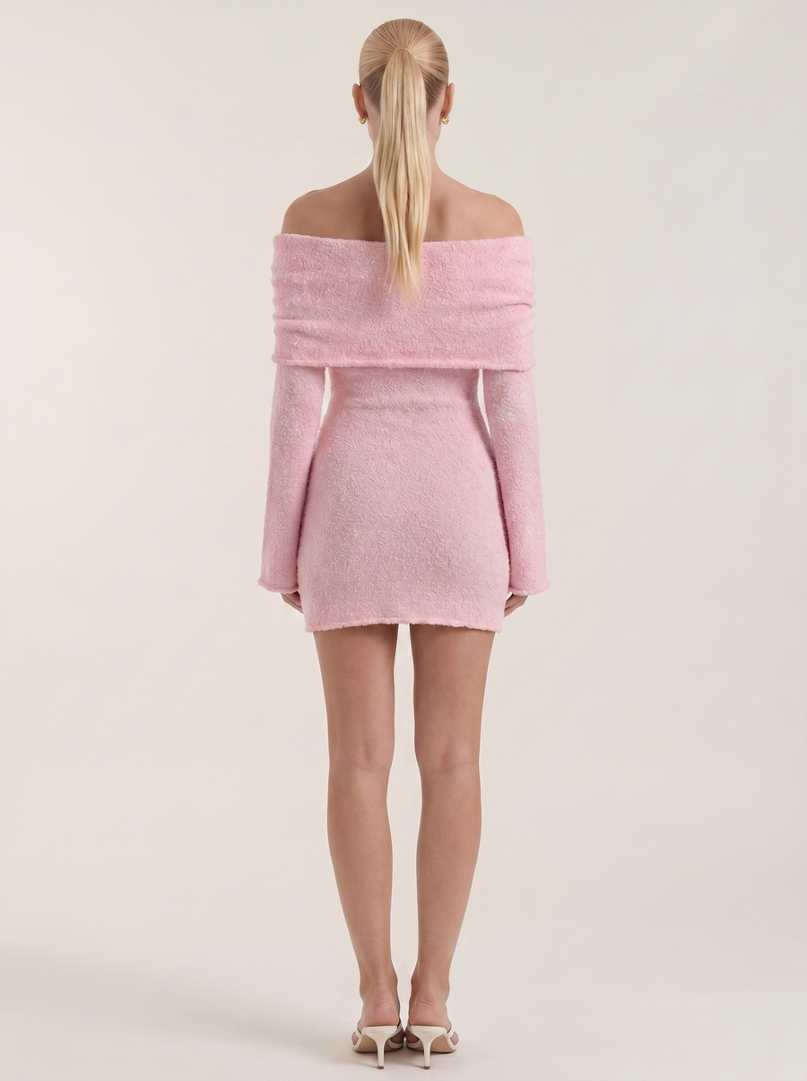 Rochelle Strickkleid Schulterfrei mit Langarm