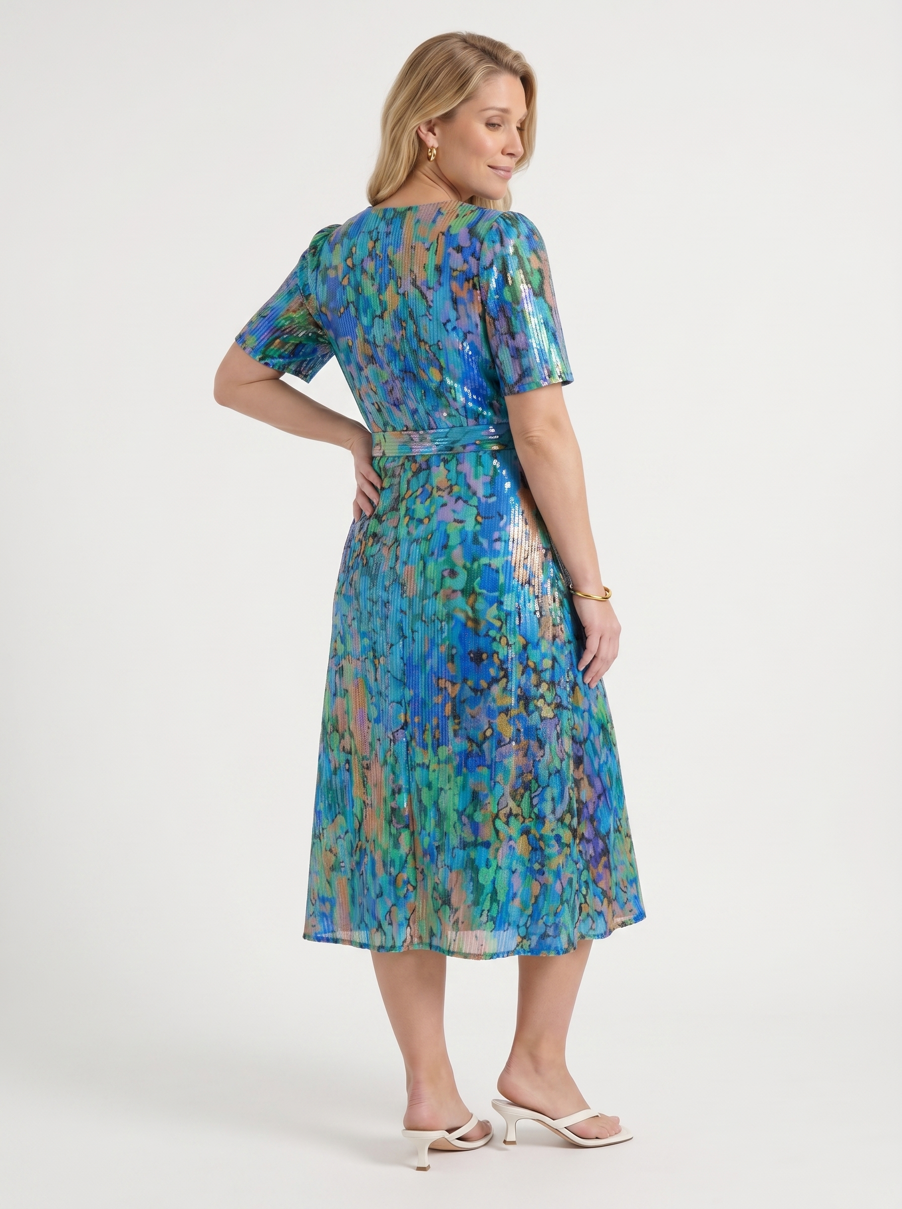Sharnie Midikleid mit Blumenprint und Wickeloptik
