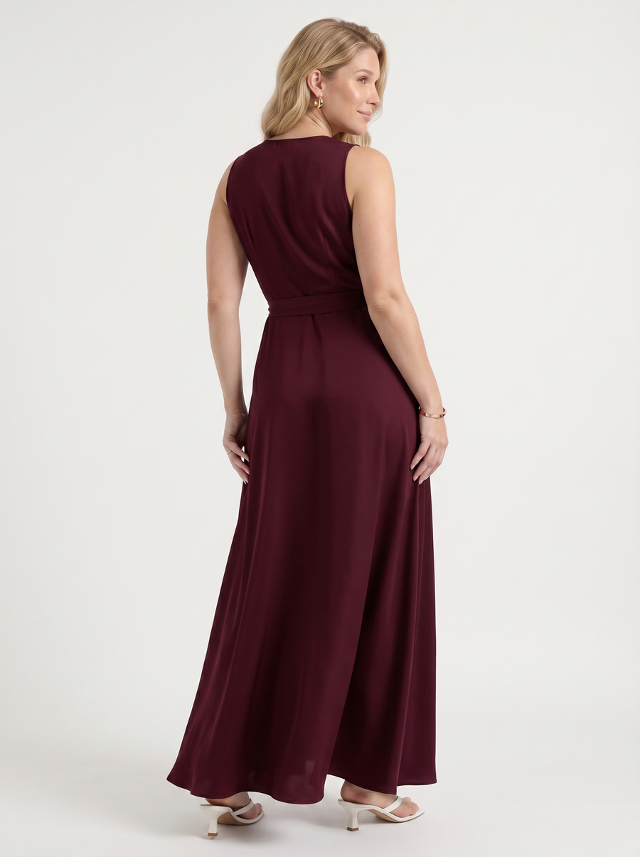 Reena Maxikleid mit Wickeloptik und Bindegürtel