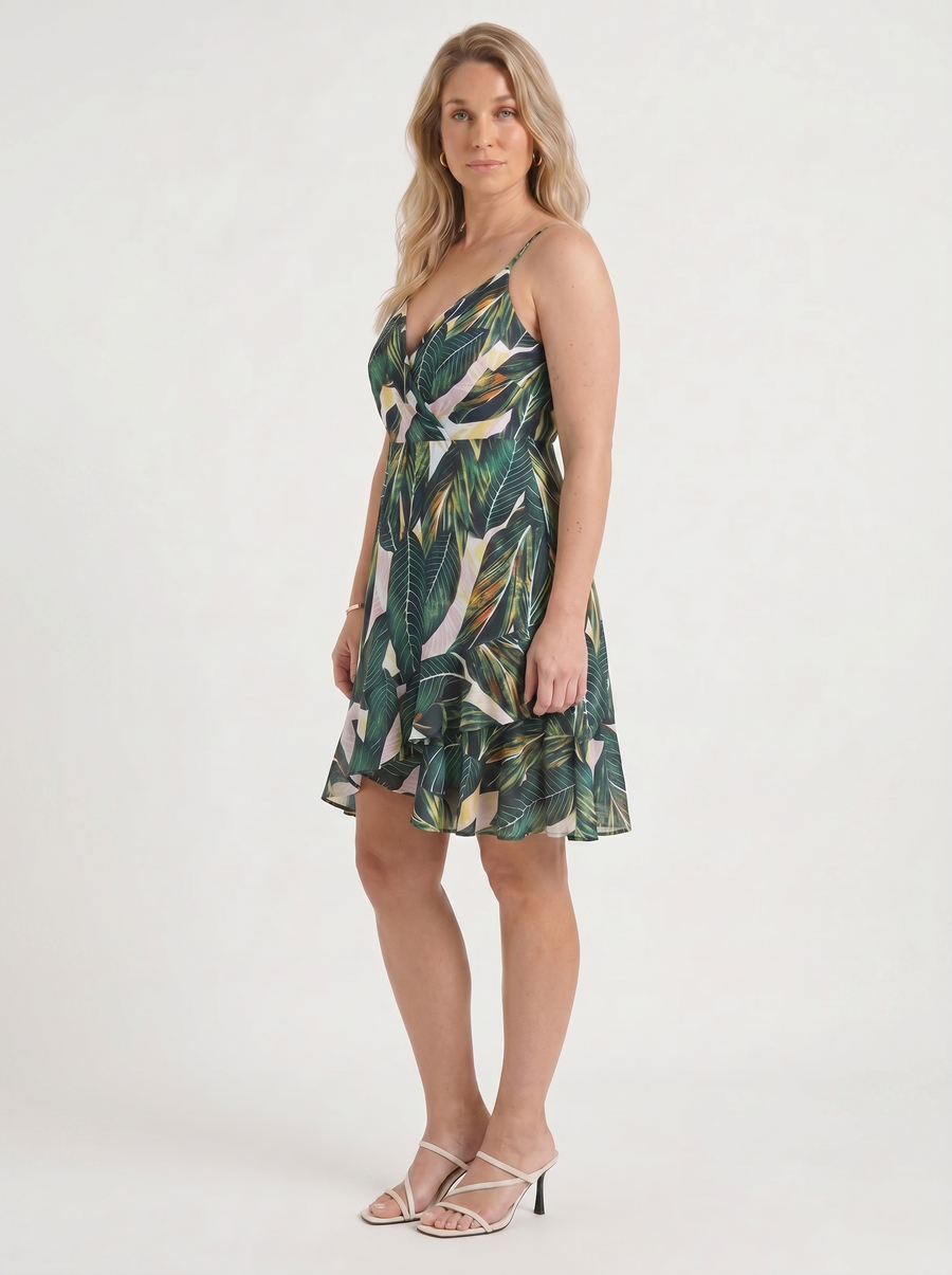 Willow Minikleid mit Wickeloptik und Volantsaum