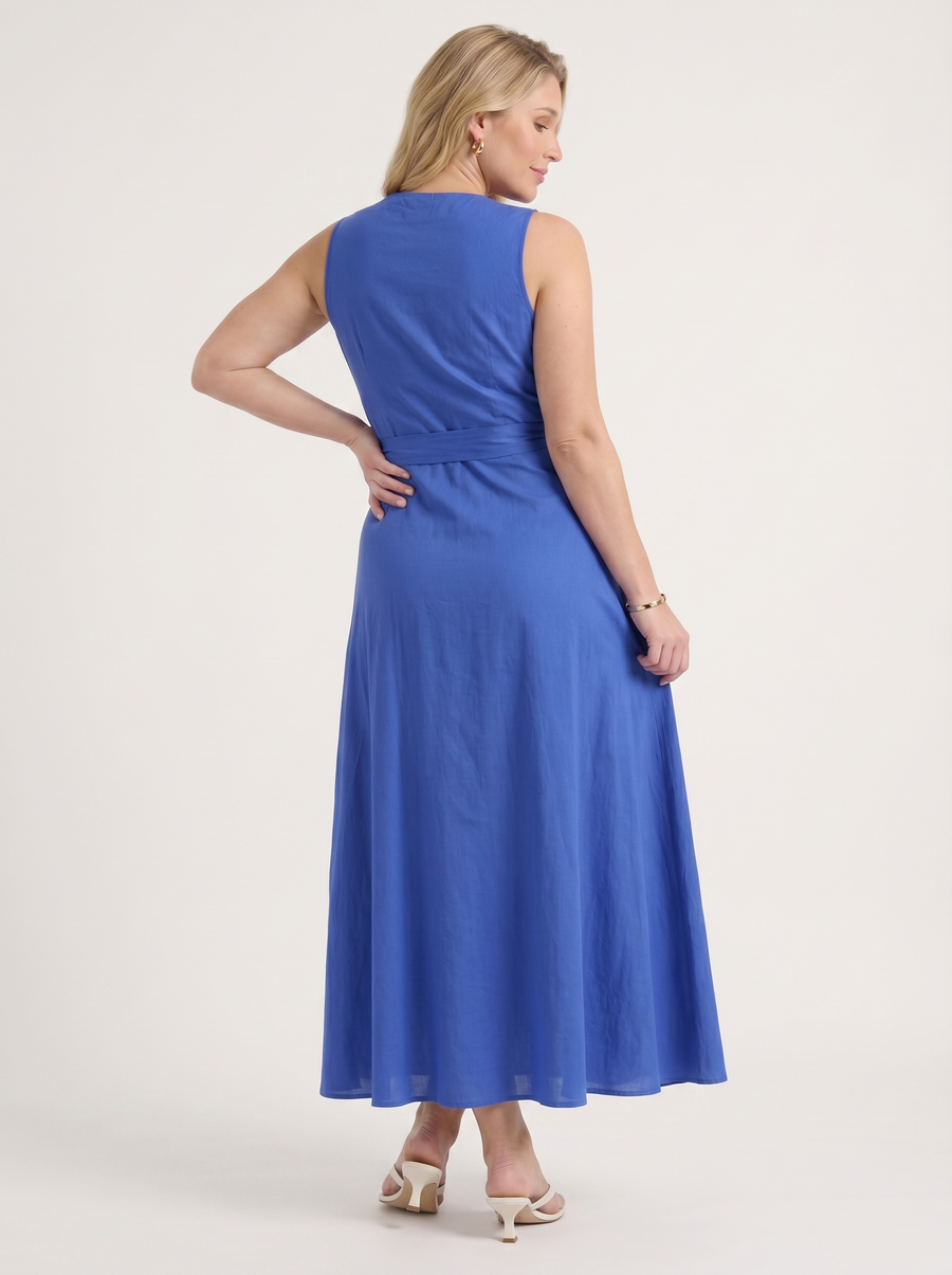 Reena Maxikleid mit Wickeloptik und Bindegürtel