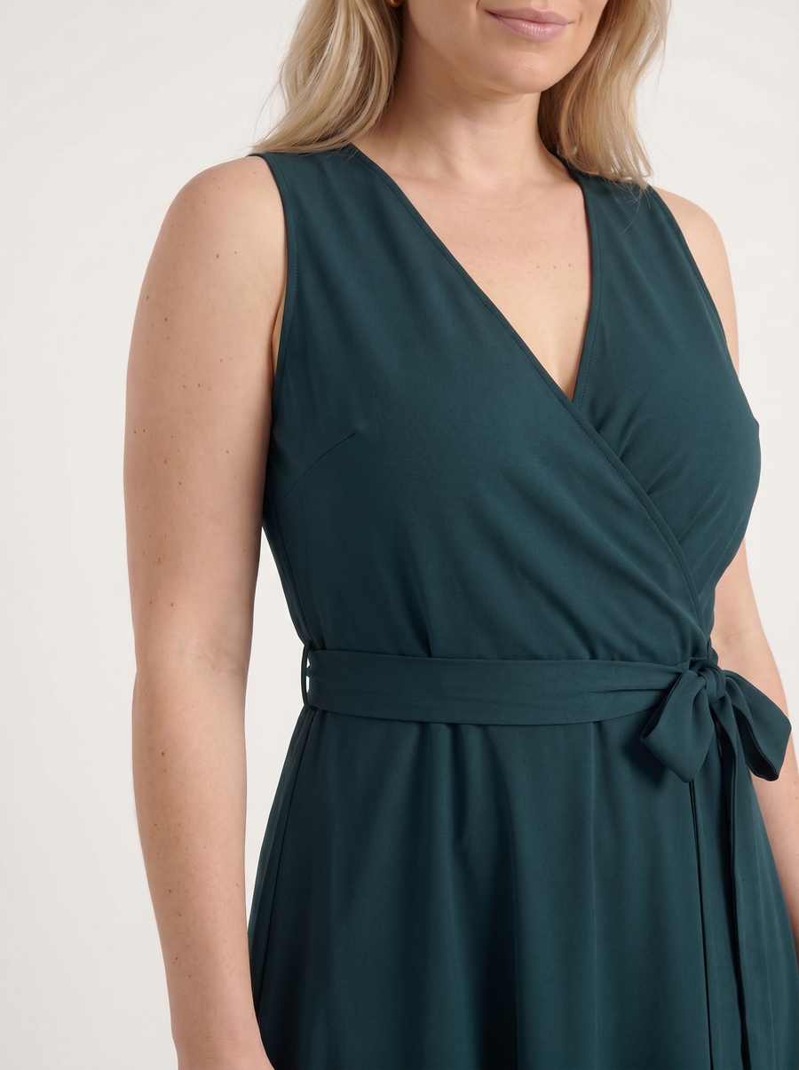 Reena Maxikleid mit Wickeloptik und Bindegürtel