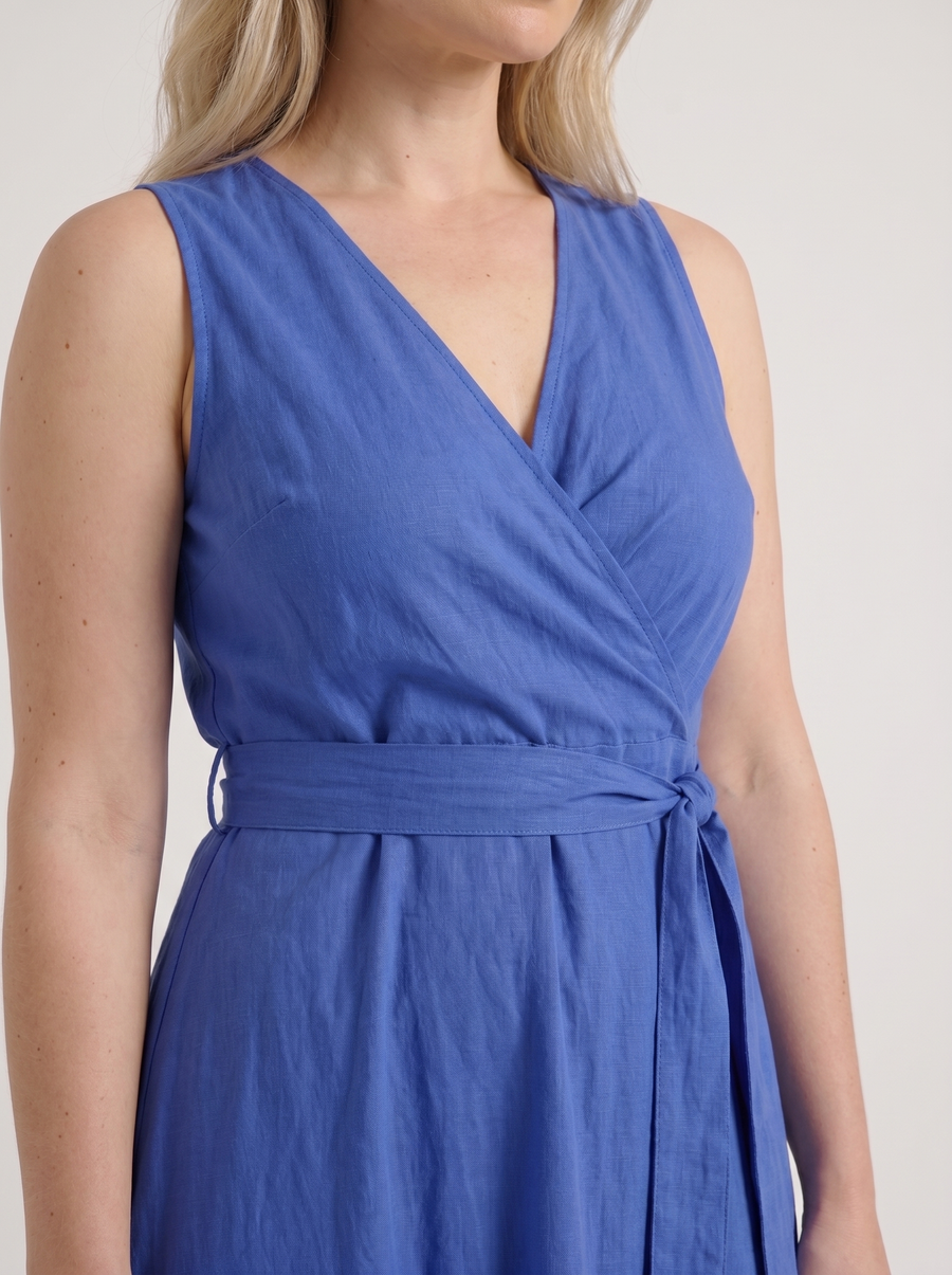 Reena Maxikleid mit Wickeloptik und Bindegürtel
