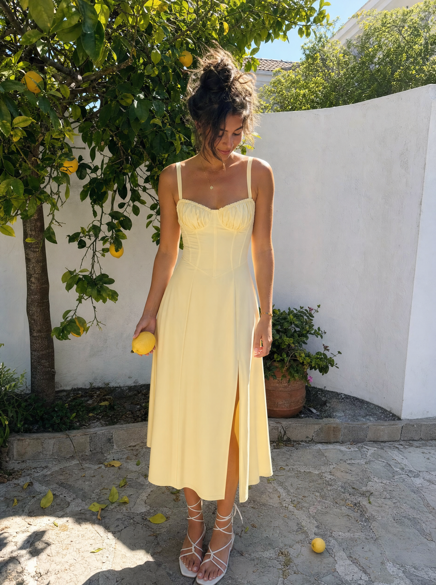 Jade Midikleid mit Schnürung