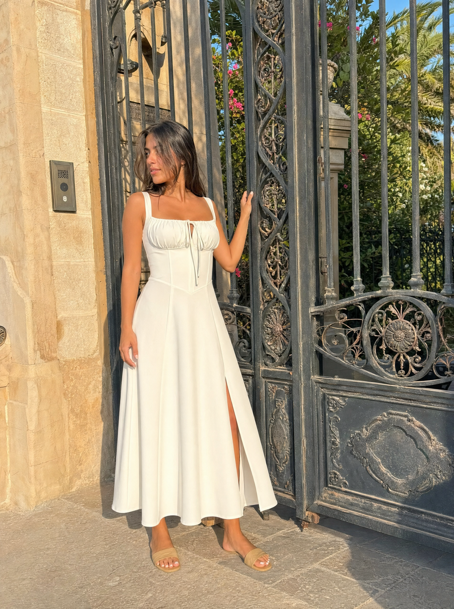 Jade Midikleid mit Schnürung