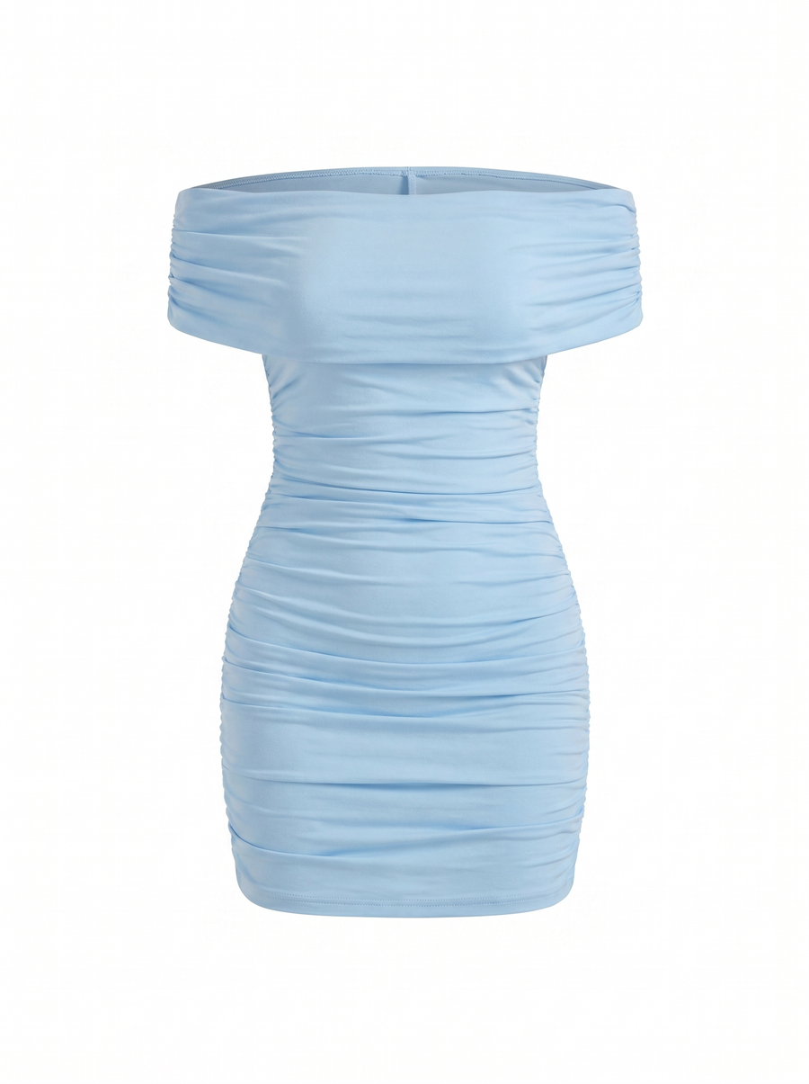 Elora Bardot-Minikleid mit Raffung