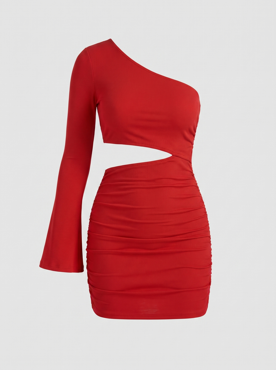Marina One-Shoulder-Minikleid mit Cut-out
