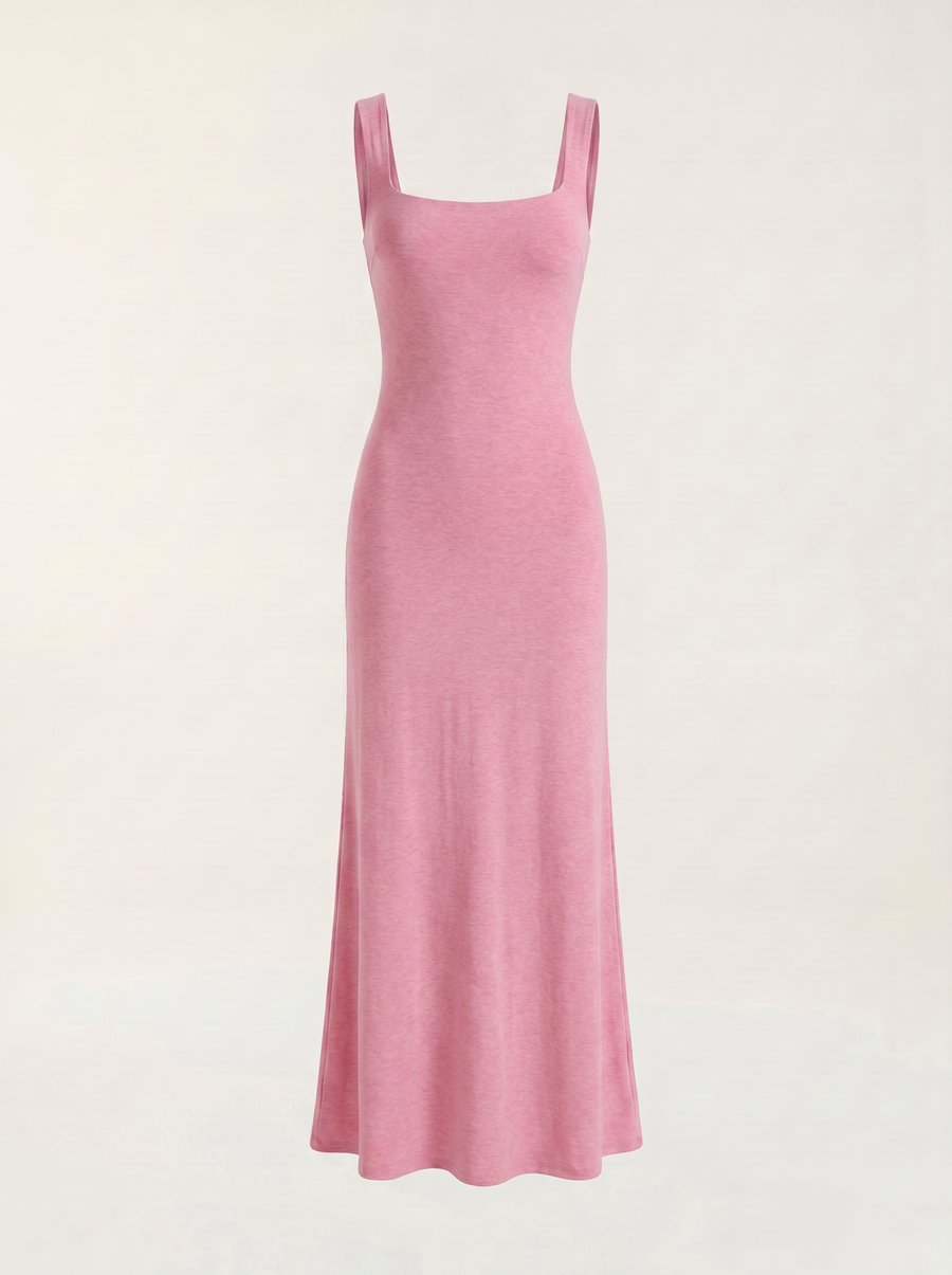Angelica Maxikleid mit Karree-Ausschnitt