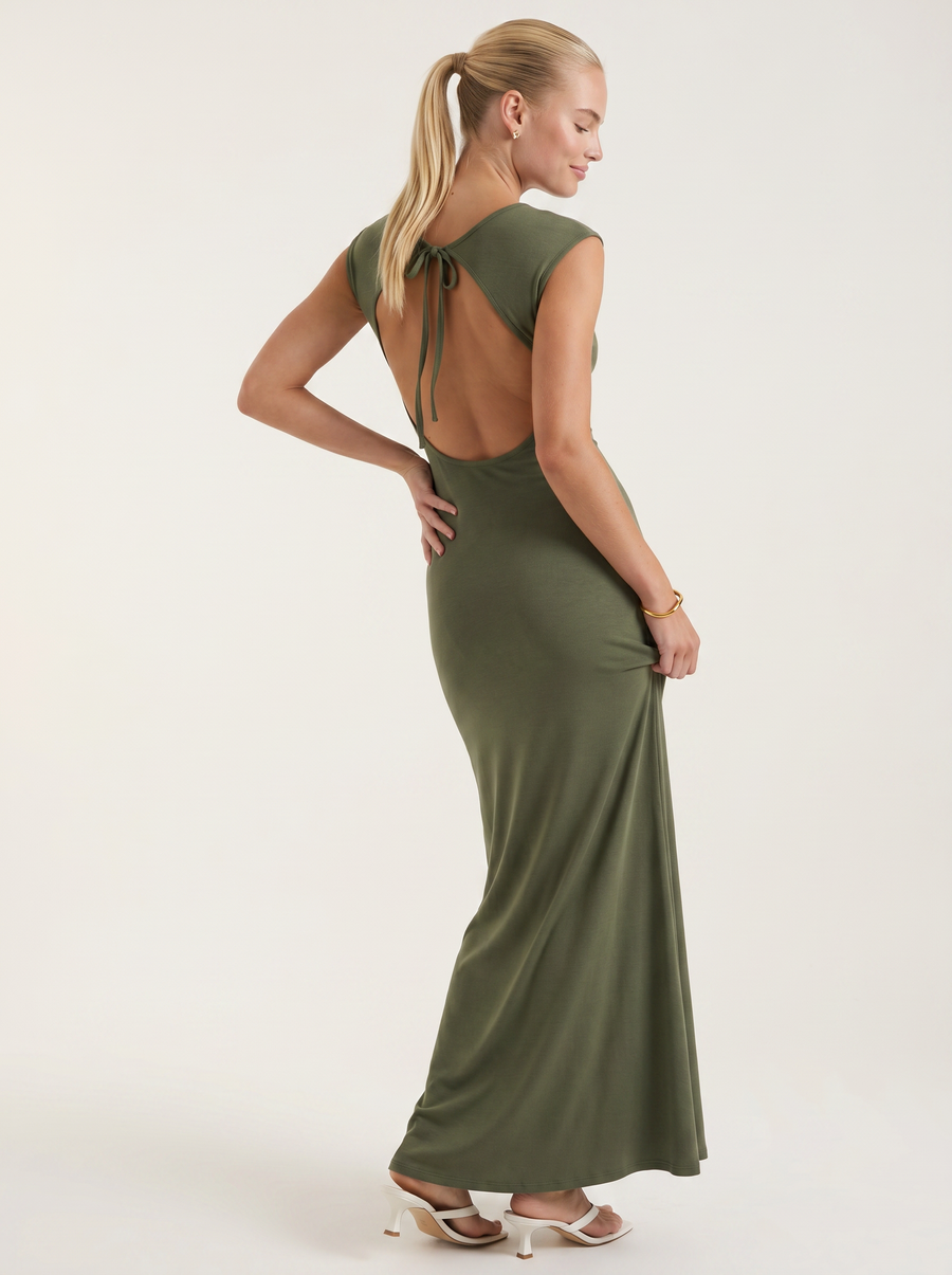 Angelica Maxikleid mit Karree-Ausschnitt