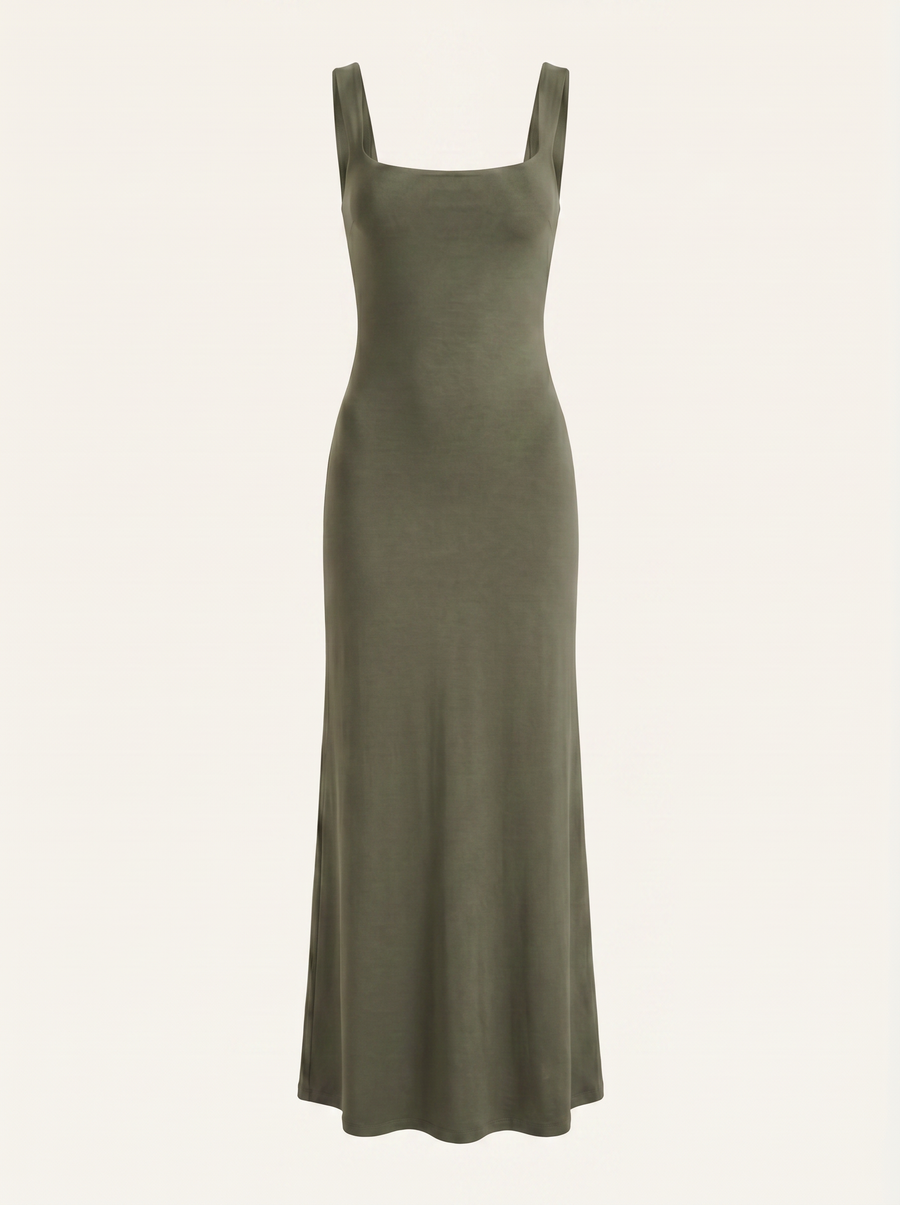 Angelica Maxikleid mit Karree-Ausschnitt