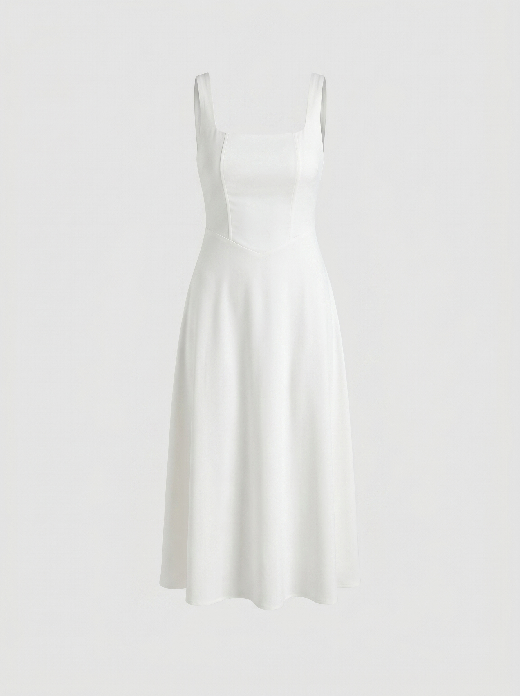 Amelina Midikleid mit eckigem Ausschnitt