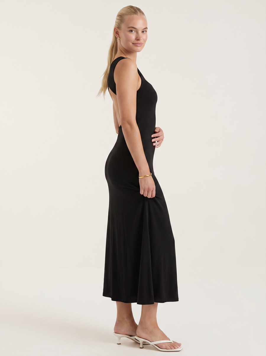 Angelica Maxikleid mit Karree-Ausschnitt