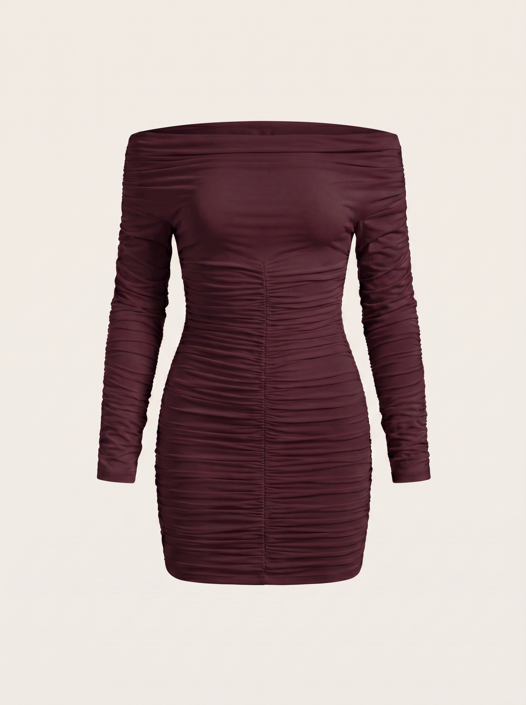 Maribel Bardot-Minikleid mit Raffung