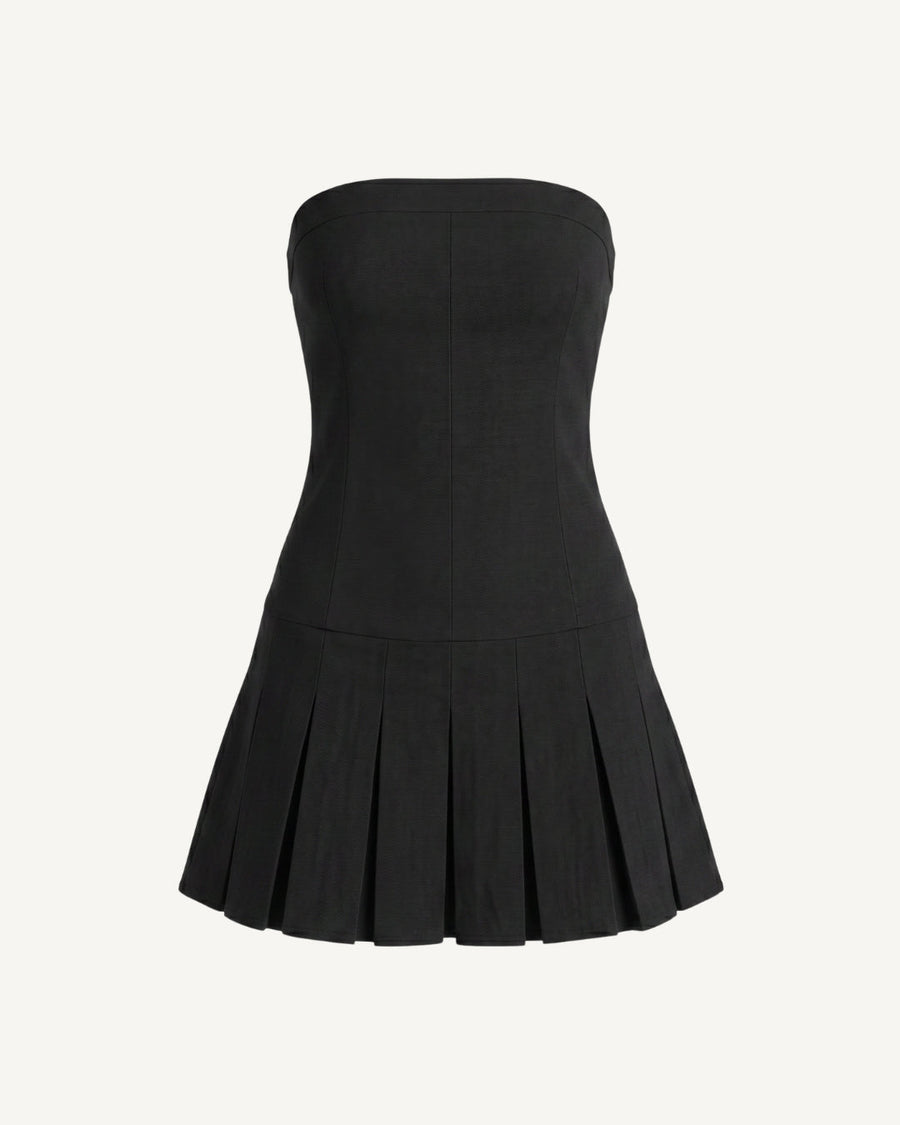 Isola Bandeau-Minikleid mit Plisseesaum