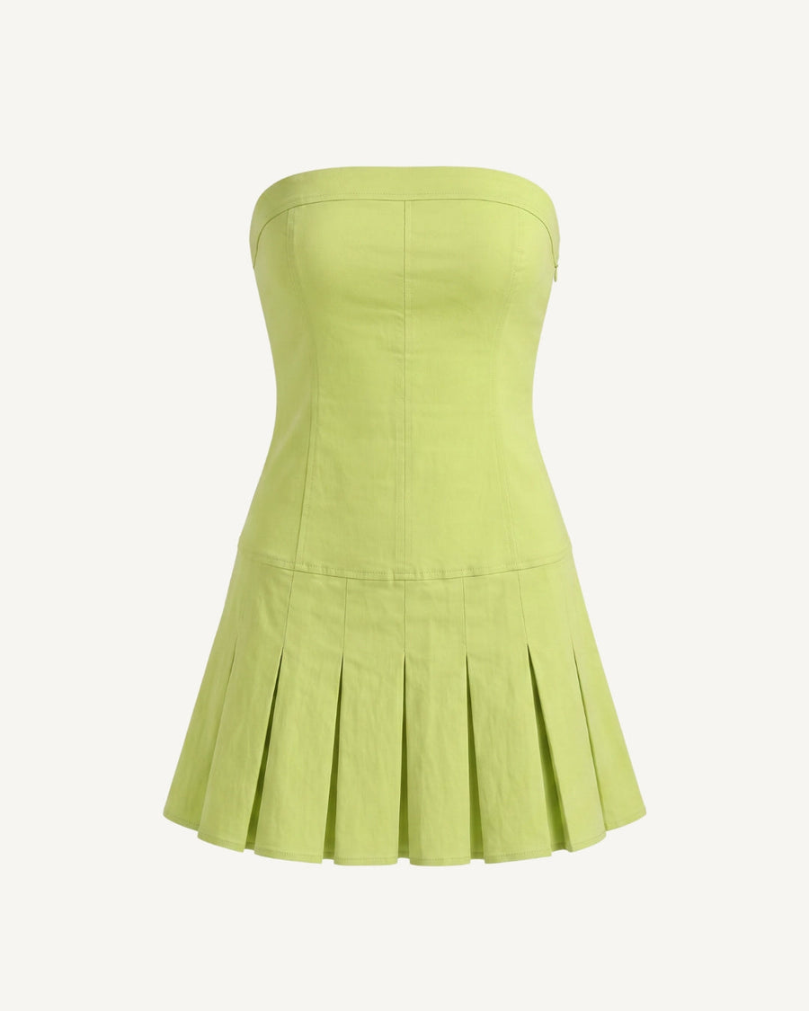 Isola Bandeau-Minikleid mit Plisseesaum