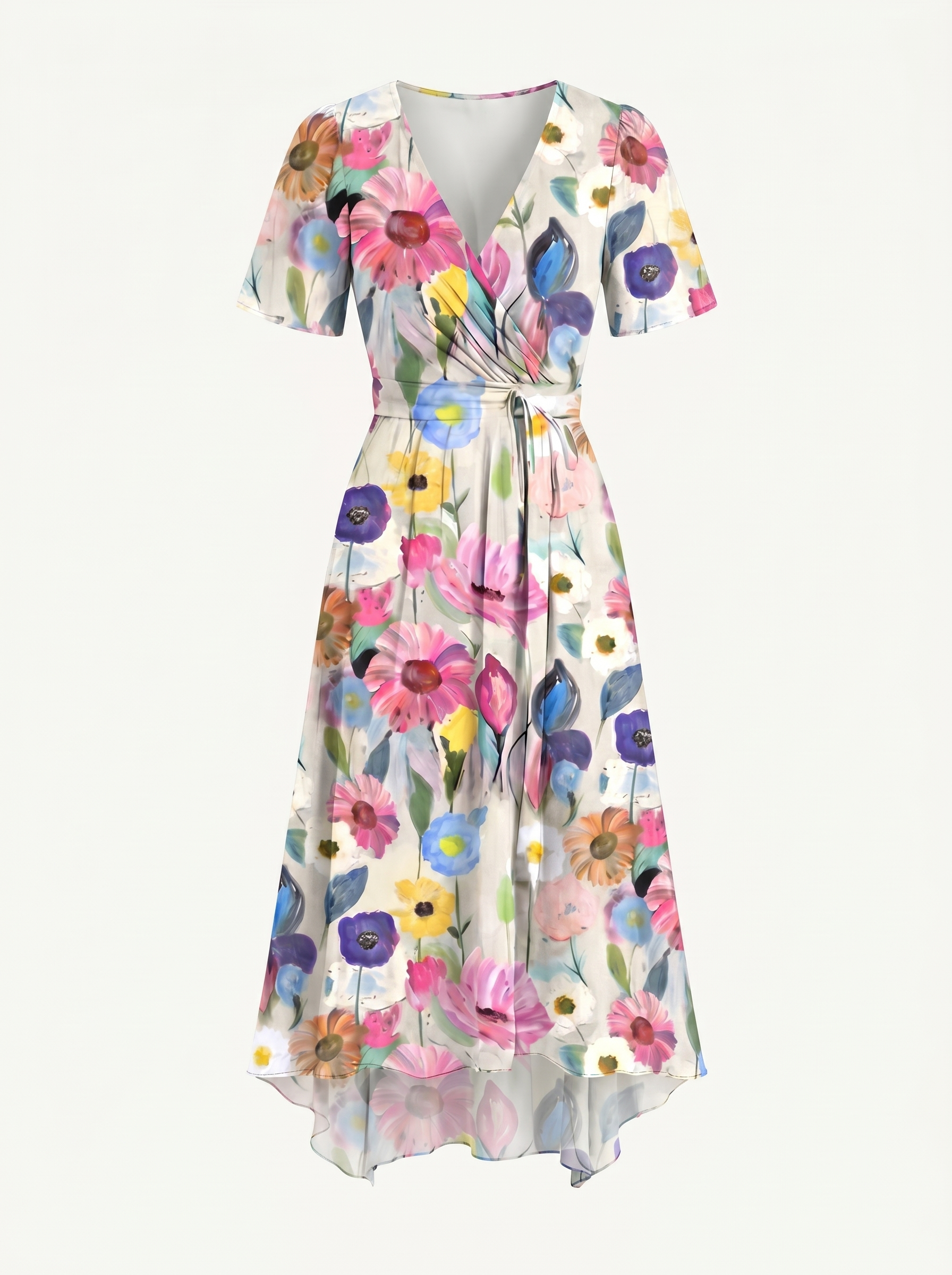 Sharnie Midikleid mit Blumenprint und Wickeloptik