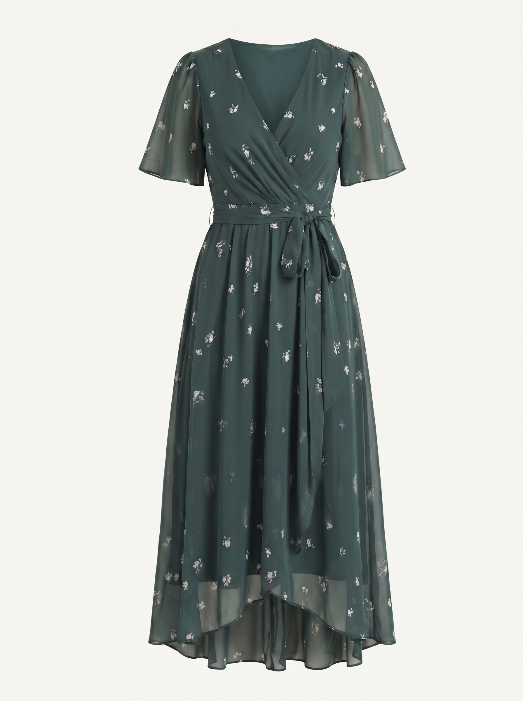 Sharnie Midikleid mit Blumenprint und Wickeloptik
