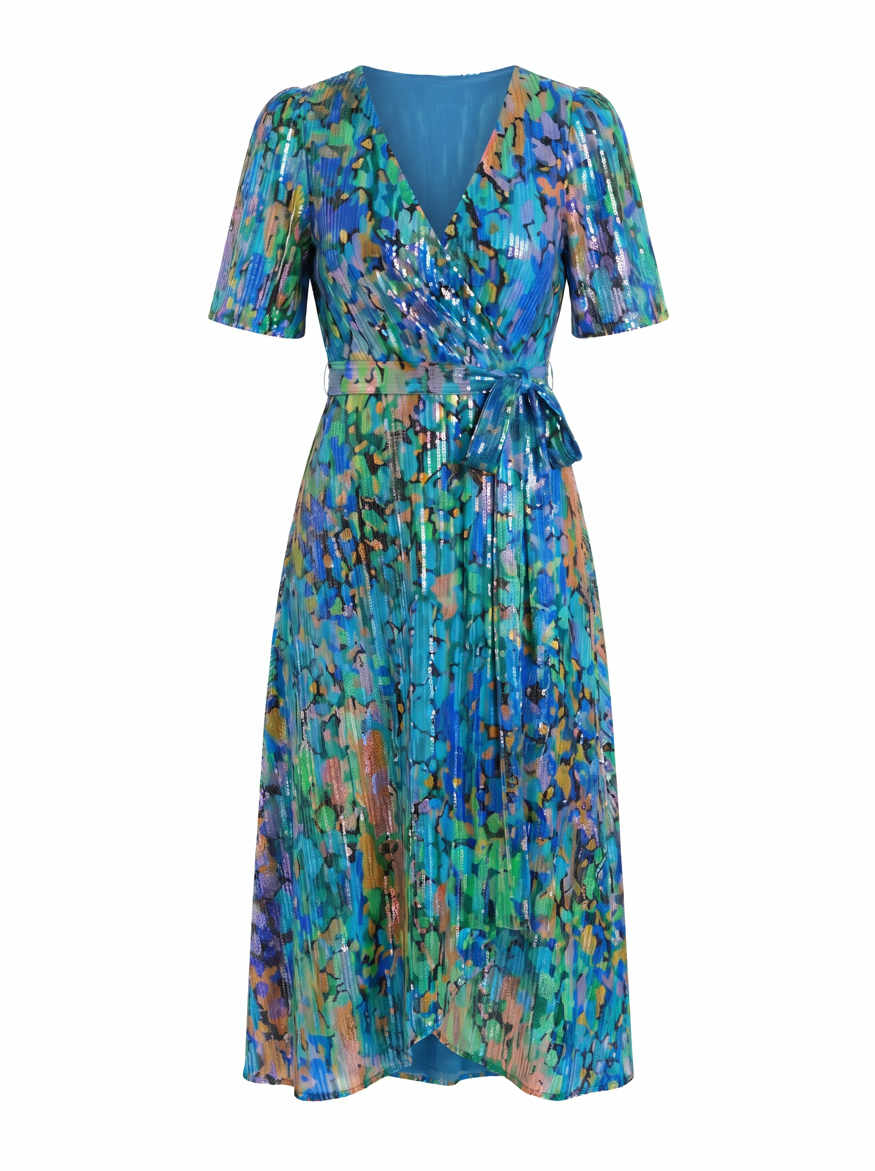Sharnie Midikleid mit Blumenprint und Wickeloptik