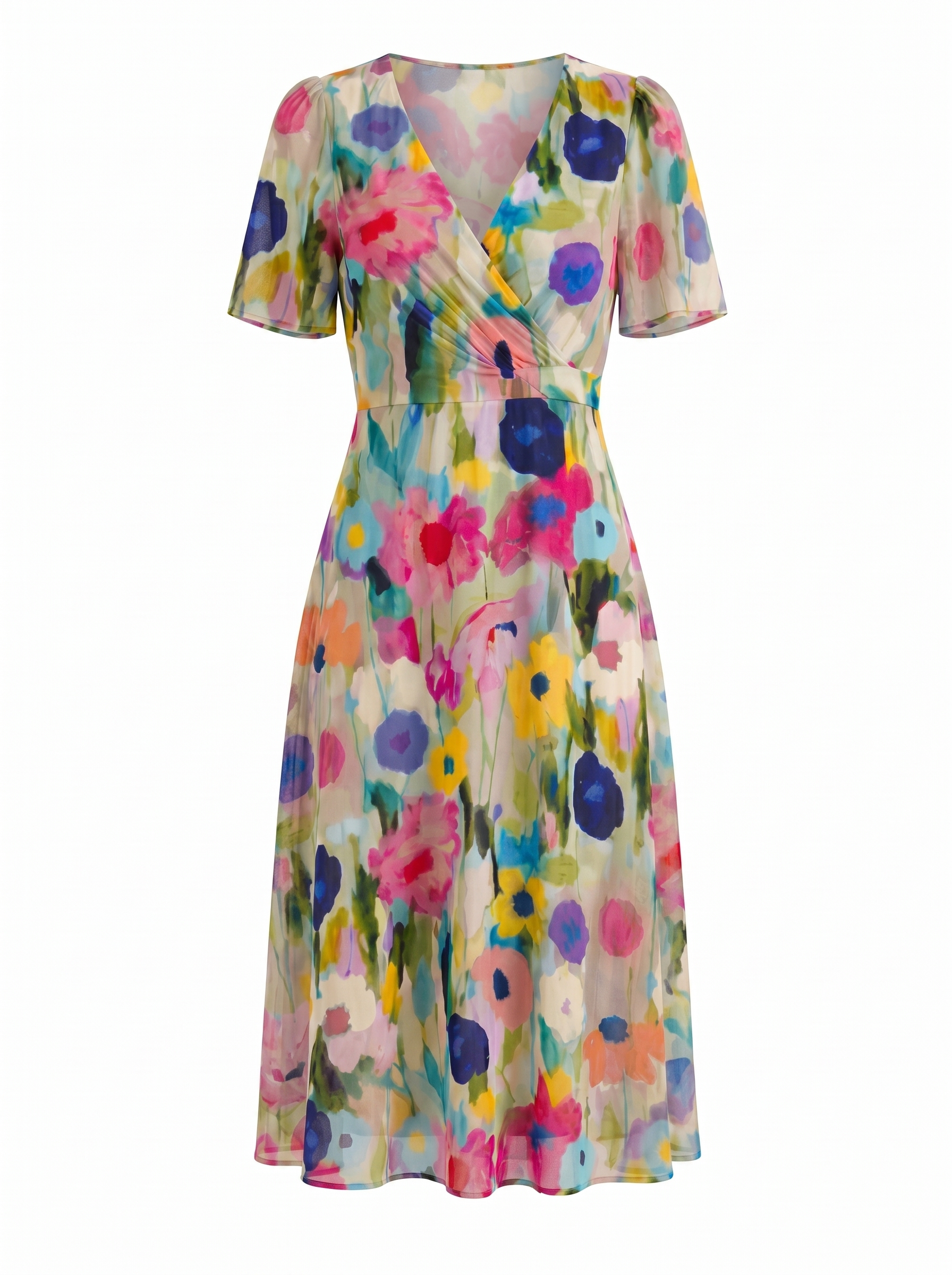Sharnie Midikleid mit Blumenprint und Wickeloptik