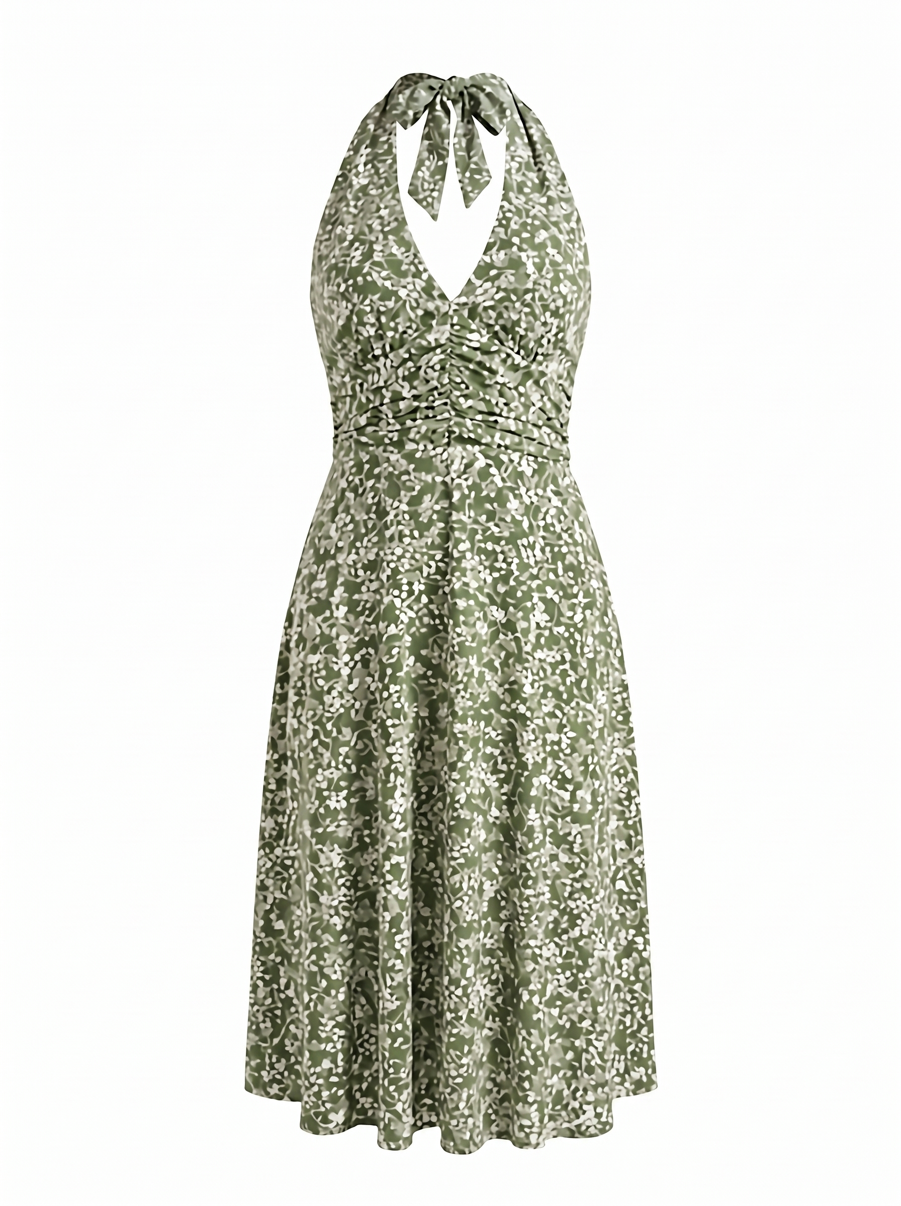 Astrid Midikleid mit Neckholder und Wickeloptik