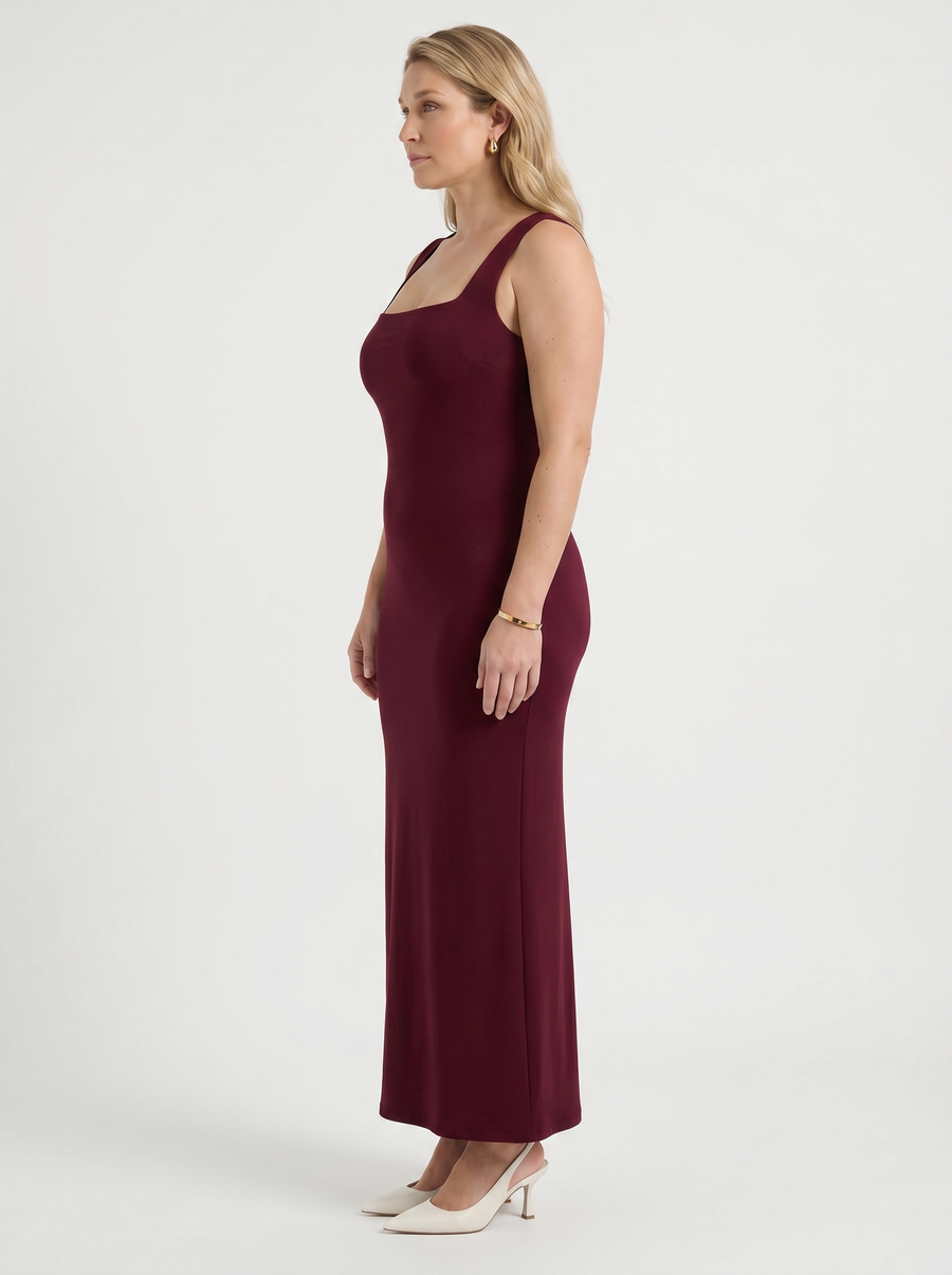 Daniela Trägerloses Maxikleid mit Karree-Ausschnitt