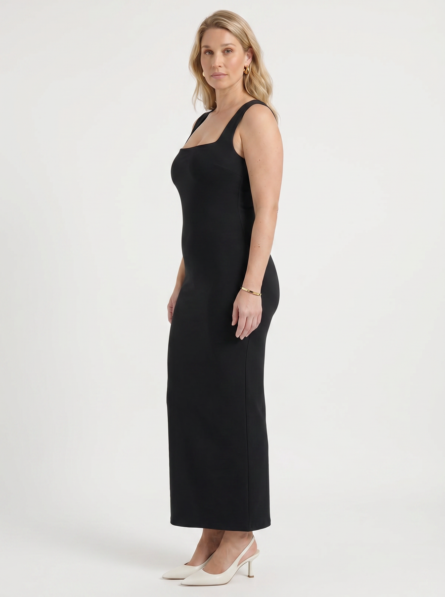 Daniela Trägerloses Maxikleid mit Karree-Ausschnitt