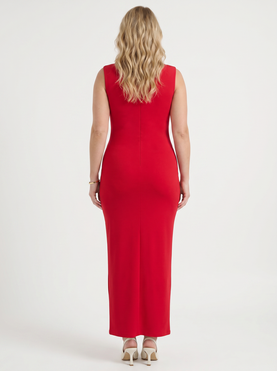 Daniela Trägerloses Maxikleid mit Karree-Ausschnitt