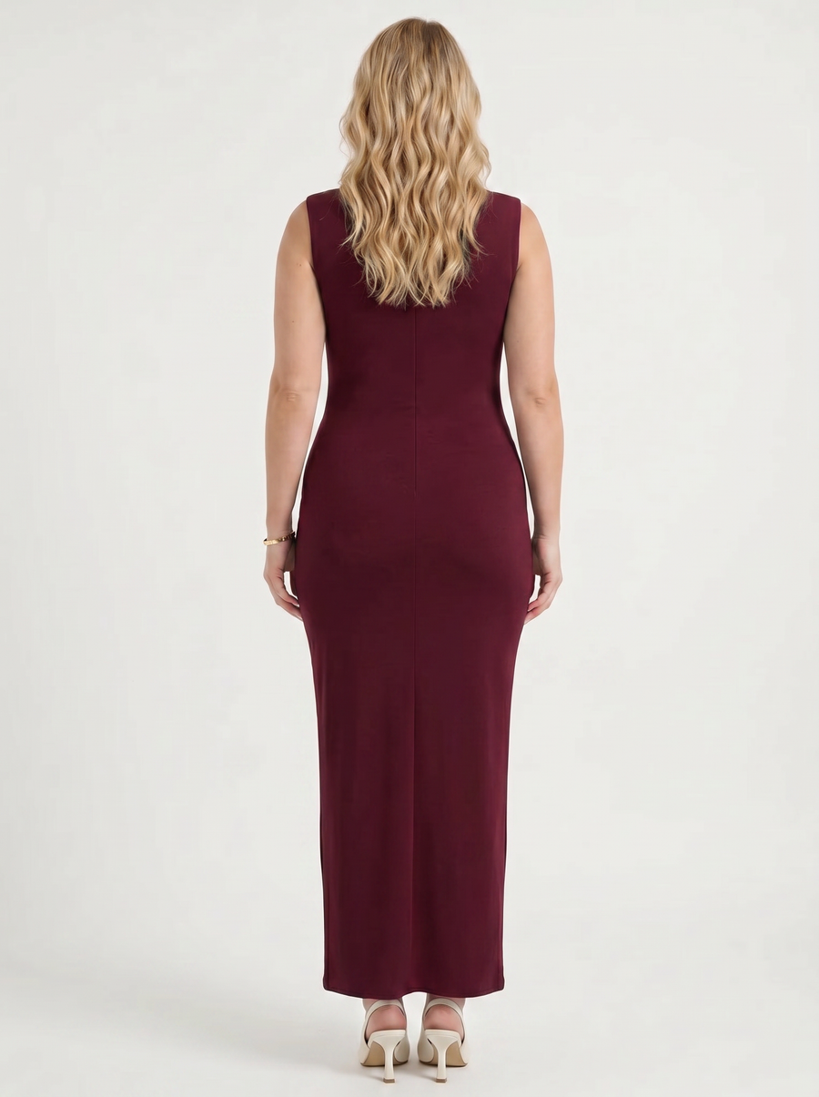 Daniela Trägerloses Maxikleid mit Karree-Ausschnitt