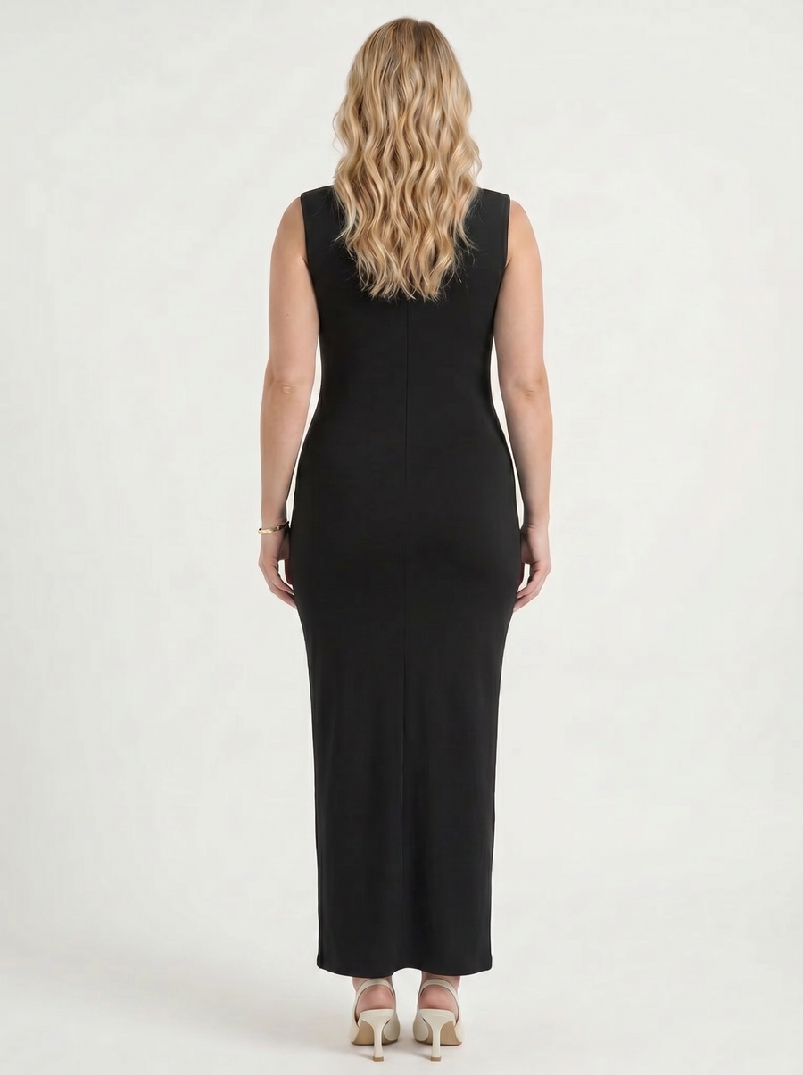 Daniela Trägerloses Maxikleid mit Karree-Ausschnitt