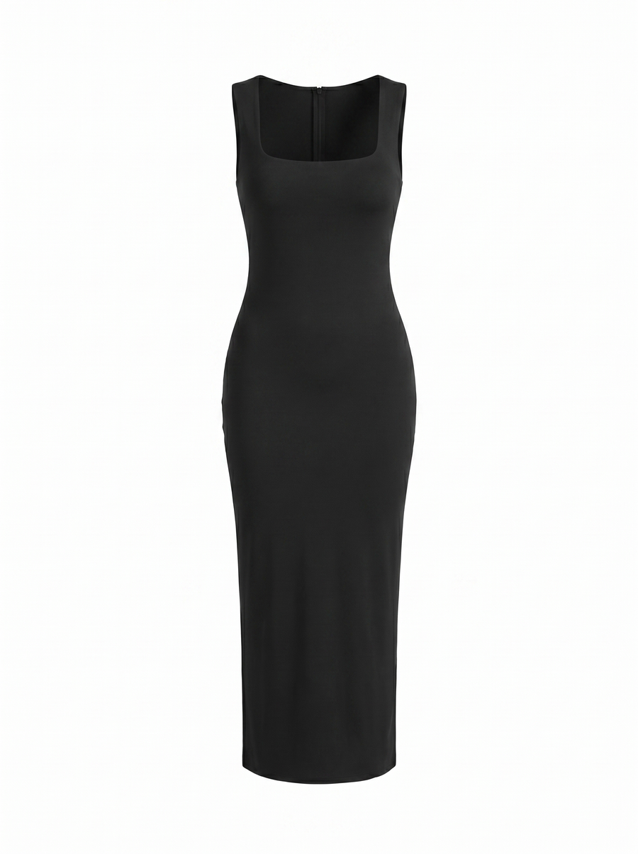 Daniela Trägerloses Maxikleid mit Karree-Ausschnitt