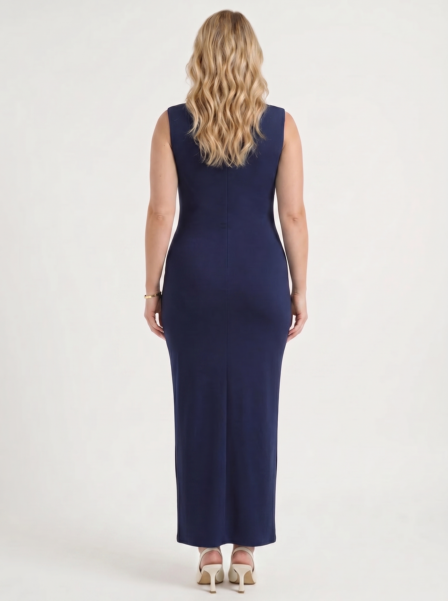 Daniela Trägerloses Maxikleid mit Karree-Ausschnitt